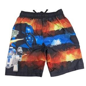 Star‎ Wars Lego Swim Board Trunk Shorts Kids Boys Beach Drawstring Waist Sz 7/8
